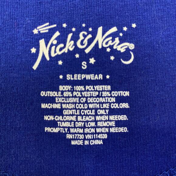 Adult NICK & NORA Sz S Sock Monkey One-Piece Pajamas Red Blue Stripe Fleece - Picture 3 of 11